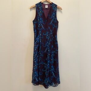 CAbi Womens Treasure Paisley Print Purple/Blue Dress Size 8 Wimsigoth/Fairygoth